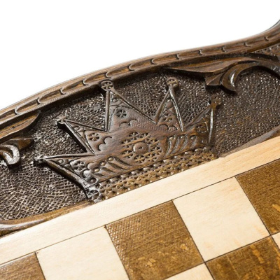 картинка Шахматы + нарды резные "Корона"  50, Haleyan от магазина Gamesdealer.ru