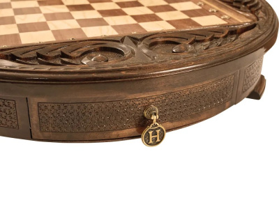 картинка Шахматы резные в ларце "Круг Света" 50, Haleyan от магазина Gamesdealer.ru