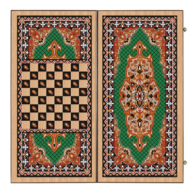 картинка Нарды + Шашки Сирия Зеленые большие (Россия, дерево, 60 см), Partida от магазина Gamesdealer.ru