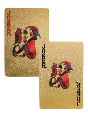 картинка Карты игральные пластиковые золотые 500 ЕВРО (54 шт.) от магазина Gamesdealer.ru