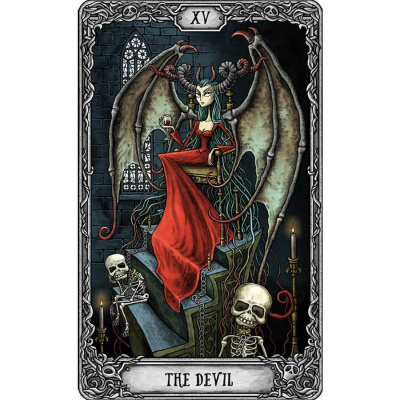 картинка Карты Таро The Dark Mansion Tarot deck Large Version 14 cm, Taroteca / Темный Особняк, 14 см, золото от магазина Gamesdealer.ru