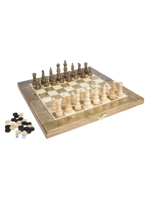 картинка Шахматы + Шашки + Нарды 3 в 1 "Сенатор 3", 40 см, ясень, Partida от магазина Gamesdealer.ru