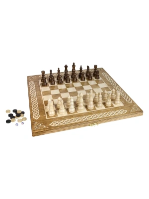 картинка Шахматы + Шашки + Нарды 3 в 1 "Амбассадор 3", 50 см, ясень, Partida от магазина Gamesdealer.ru