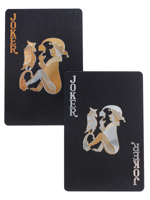 картинка Карты игральные пластиковые золотые с чёрным Череп (54 шт.) от магазина Gamesdealer.ru