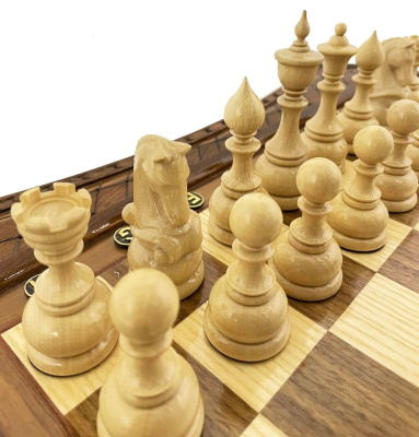 картинка Шахматы резные восьмиугольные в ларце 50, Haleyan от магазина Gamesdealer.ru