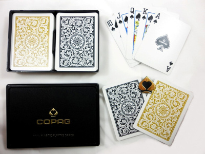 картинка Карты "1546 Plastic Bridge Size Jumbo Index black/gold Double-Deck Set" от магазина Gamesdealer.ru