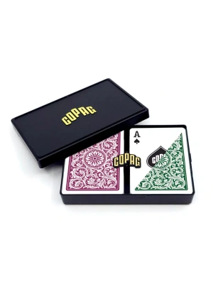 картинка Карты "Legacy Plastic Poker Size Jumbo Index green/purple Double-Deck Set" магазин Gamesdealer.ru являющийся официальным дистрибьютором в России  картинка Карты "Legacy Plastic Poker Size Jumbo Index green/purple Double-Deck Set" от магазина Gamesdealer.ru