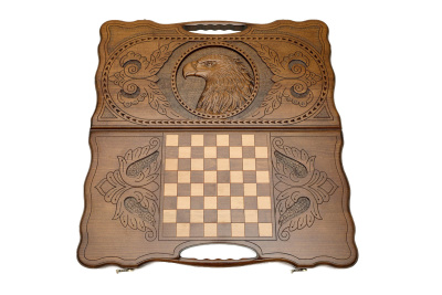 картинка Нарды резные "Орел" с ручкой 60, Haleyan от магазина Gamesdealer.ru