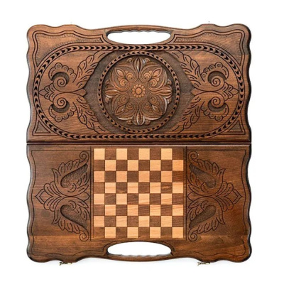 картинка Нарды резные "Армянский узор 5" с ручкой 60, Haleyan от магазина Gamesdealer.ru