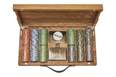 картинка Набор для покера EPT Ceramic на 300 фишек в кейсе из ясеня, Partida от магазина Gamesdealer.ru