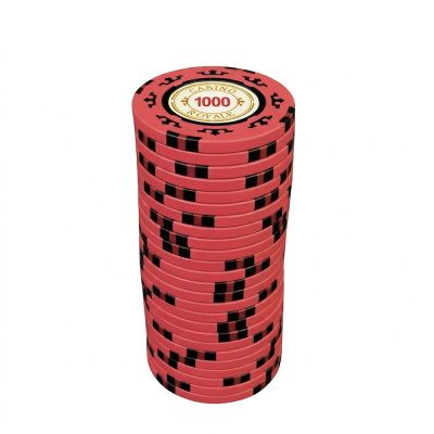 Фишки для игры в покер Casino Royale номиналом 1000 (25шт)