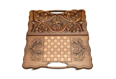 картинка Нарды резные "Лев" с ручкой, Haleyan от магазина Gamesdealer.ru