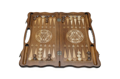 картинка Нарды резные "Гранатовое дерево" с ручкой 60, Haleyan от магазина Gamesdealer.ru