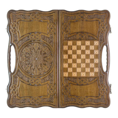 картинка Нарды резные "Армянский узор 9" с ручкой 60, Haleyan от магазина Gamesdealer.ru