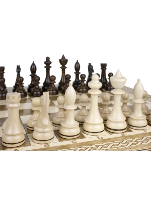 картинка Шахматы + Шашки + Нарды 3 в 1 "Амбассадор 1", 40 см, ясень, Partida от магазина Gamesdealer.ru