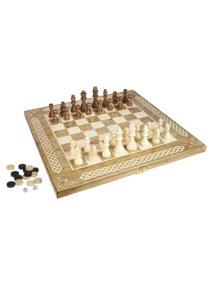картинка Шахматы + Шашки + Нарды 3 в 1 "Амбассадор 1", 50 см, ясень, Partida от магазина Gamesdealer.ru