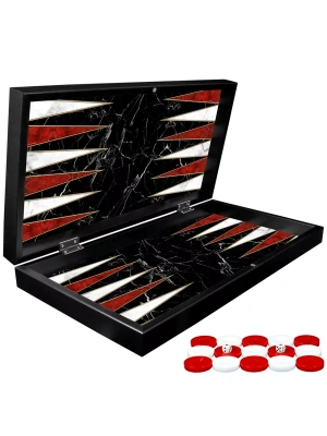 картинка Нарды Черный Мрамор XXL, Турция, Yenigun от магазина Gamesdealer.ru