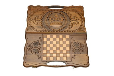 картинка Нарды резные "Корона" с ручкой 50, Haleyan от магазина Gamesdealer.ru