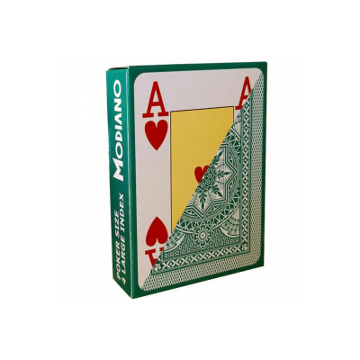 картинка Карты Modiano Poker 4 Jumbo 100% plastic green от магазина Gamesdealer.ru