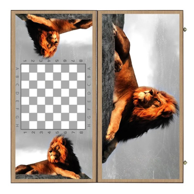 картинка Нарды + Шашки Сирия Лев в Саванне большие (Россия, дерево, 60 см), Partida от магазина Gamesdealer.ru