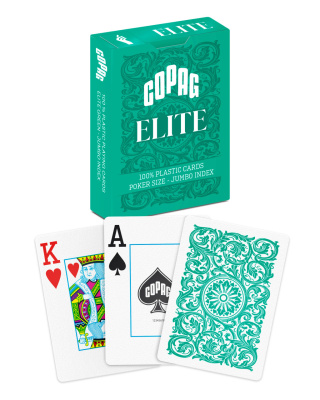 Карты "1546 Elite Plastic Poker Size Jumbo Index green Single deck"