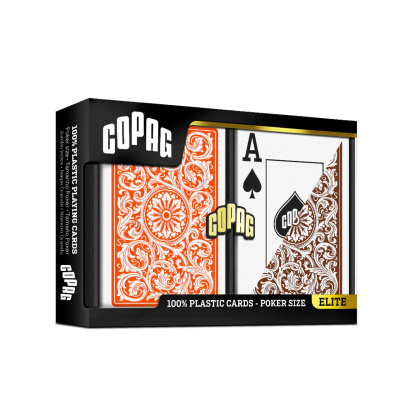 картинка Карты "1546 Plastic Poker Size Jumbo Index orange/brown Double-Deck Set" от магазина Gamesdealer.ru