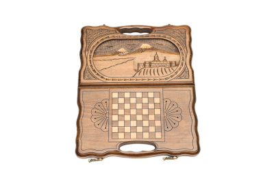 картинка Нарды резные "Арарат и Хор Вирап" с ручкой 30, Haleyan от магазина Gamesdealer.ru