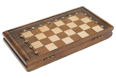 картинка Шахматы + нарды резные "Гамбит 1" 40, Simonyan от магазина Gamesdealer.ru