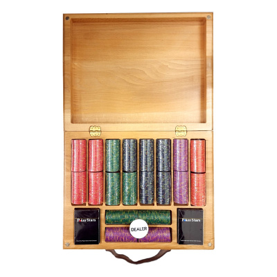 картинка Набор для покера Luxury Ceramic на 500 фишек в кейсе из бука, Partida от магазина Gamesdealer.ru