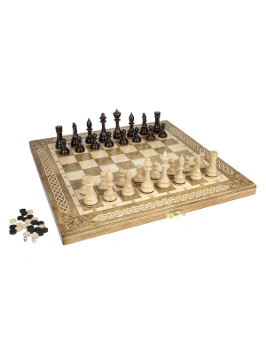 картинка Шахматы + Шашки + Нарды 3 в 1 "Амбассадор 2", 40 см, ясень, Partida от магазина Gamesdealer.ru