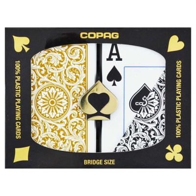 картинка Карты "Copag Poker Size Jumbo 1546 Double Deck (Black, Gold)" от магазина Gamesdealer.ru