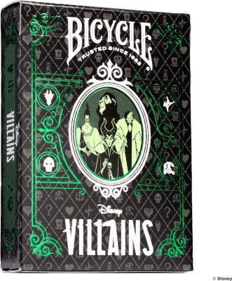Карты "Bicycle Disney Villains Standard Index green"