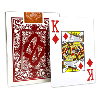 Карты "Bullets" 100% пластик, красная рубашка Карты "Bullets" 100% пластик, красная рубашка