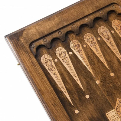 картинка Нарды резные "Золотой Узор 1", Mirzoyan от магазина Gamesdealer.ru