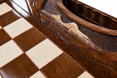 картинка Шахматы резные с араратом, ручкой и ложементом 50, Haleyan от магазина Gamesdealer.ru