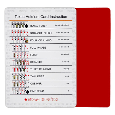 картинка Карты для покера "Texas Holdem", 100% пластик, красные и синие (комплект из 2-х колод) от магазина Gamesdealer.ru