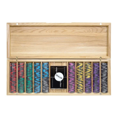 картинка Набор для покера Black Stars на 500 фишек в кейсе из ясеня v2, Partida от магазина Gamesdealer.ru