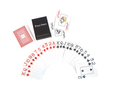 картинка Карты для покера "Poker Stars" 100% пластик, красные от магазина Gamesdealer.ru