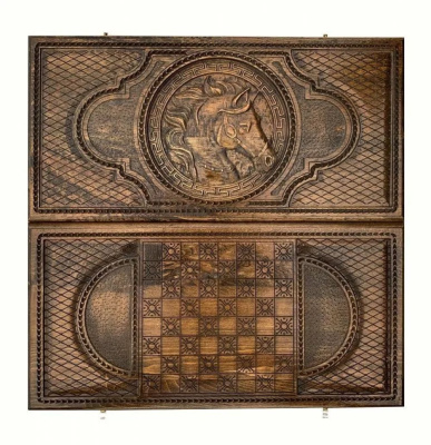 картинка Нарды резные "Лошадь", Mkhitaryan от магазина Gamesdealer.ru