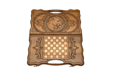 картинка Нарды резные "Тигр" с ручкой 40, Haleyan от магазина Gamesdealer.ru