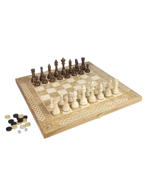 картинка Шахматы + Шашки + Нарды 3 в 1 "Амбассадор 4", 50 см, ясень, Partida от магазина Gamesdealer.ru