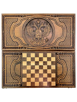 картинка Нарды резные "Герб РФ 3" 60, Ustyan от магазина Gamesdealer.ru