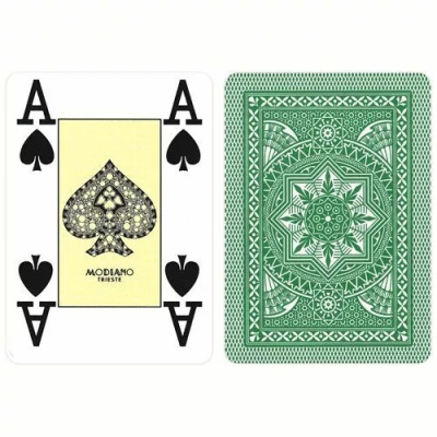 картинка Карты Modiano Poker 4 Jumbo 100% plastic green от магазина Gamesdealer.ru
