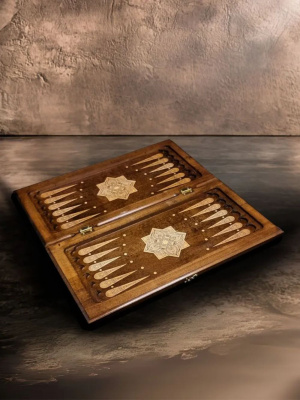 картинка Нарды резные "Золотой Узор 2" 50, Mirzoyan от магазина Gamesdealer.ru