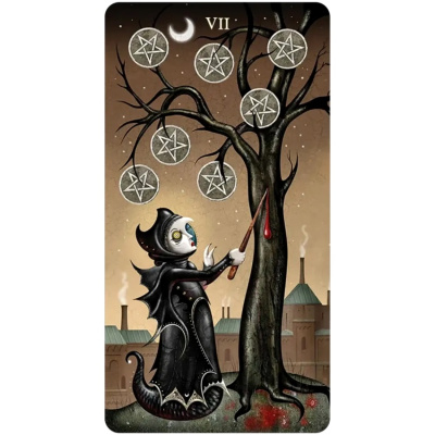 картинка Карты Таро "Deviant Moon Tarot Miniature Borderless" US Games / Девиантное Лунное Таро Миниатюрное от магазина Gamesdealer.ru